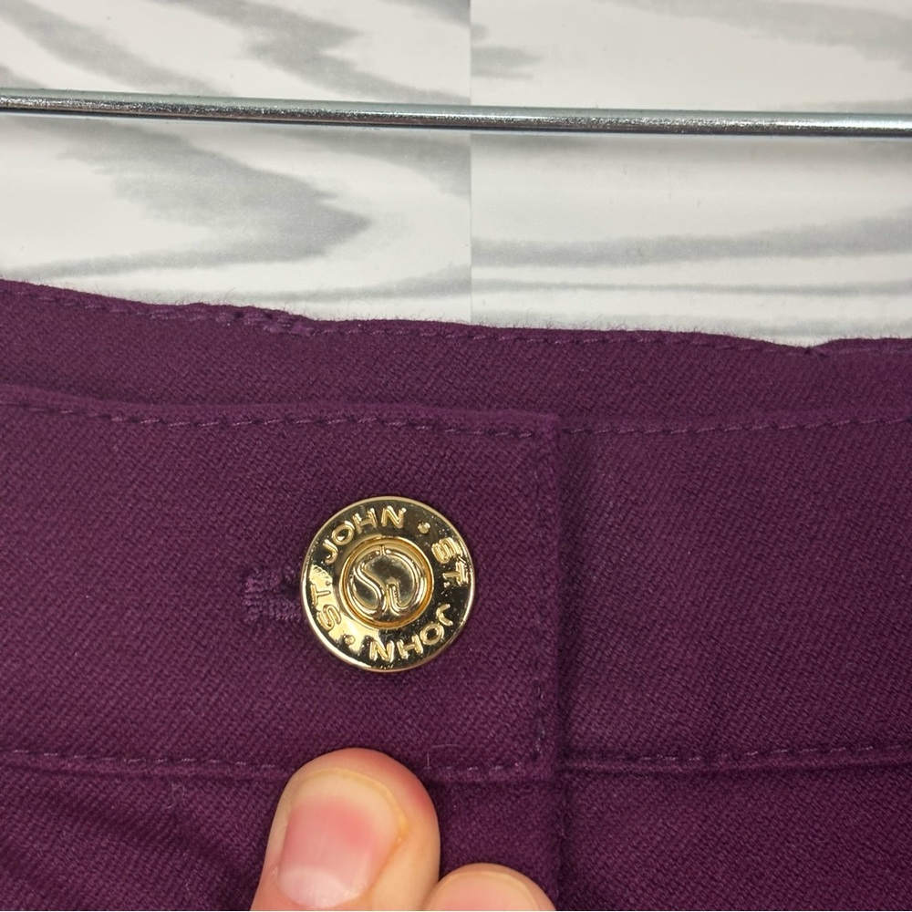 St. John Sport Essentials Mulberry Wine Colored Straight Leg Dress Pants Size 4 - Picture 4 of 9